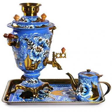 Russian Samovar Tea Maker Set with Tray & Teapot
