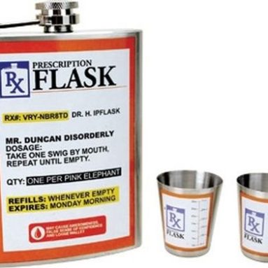 Rx Prescription Flask Gift Set