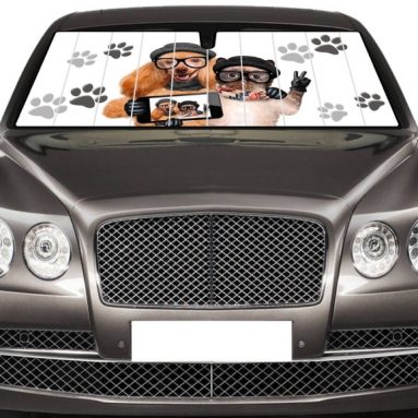 DOG and CAT SELFIE Auto Shade Cool Trending Puppy Kitten Pal Pet Designs Sunshade