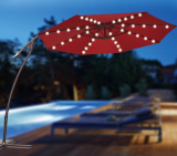 Solar powered 40 LED light patio umbrella