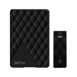 SPSilicon Power Checkered-pattern USB 3.0 External Hard Drive + Flash Drive Gift Pack – Ultra-slim D06 2TB USB 3.0 2.5-inch