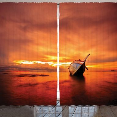 Sailboat Bends Down to the Sea Bedroom Curtain