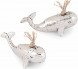 Salt Pepper Shakers Whale Aluminum Mudpie