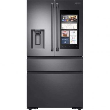 Samsung Black Stainless Steel Counter-Depth 4-Door Refrigerator With Family Hub 2.0