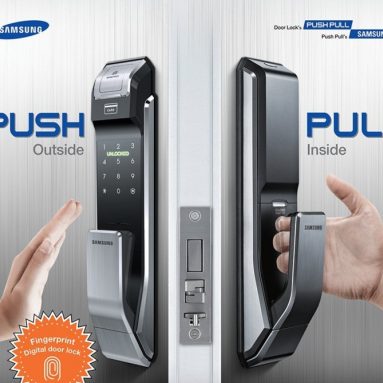Samsung Digital Door Lock Fingerprint Push Pull Two Way Latch Mortise