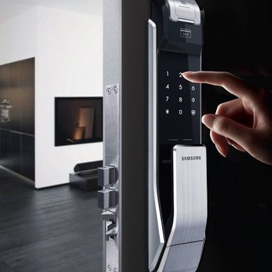 Samsung Digital Door Lock Fingerprint Push Pull Two Way Latch Mortise