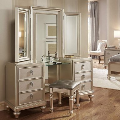 Samuel Lawrence Diva Vanity with Stool in Silver