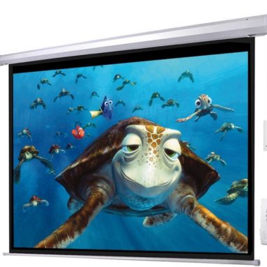 100″ 4:3 Electric Screen Matte White Projector Projection RC Auto Remote Control