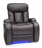 Seatcraft Orleans Leather Gel Manual Recliner with in-Arm Storage, and USB Charging