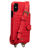 Hands Free Drop Safe Crossbody quilted wallet case for iPhone X