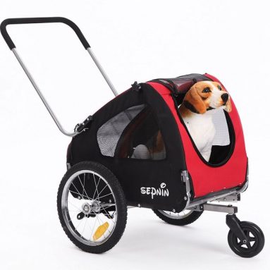 Sepnine 2 in 1 pet dog bike trailer bicycle trailer stroller jogger
