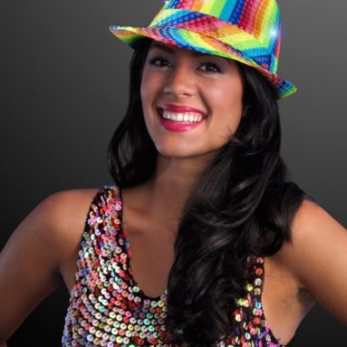 Sequin LED Fedora Hats