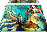 “Serene Siren” Woven Duvet Cover
