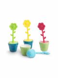 Set 4 Silicone Porcelain Flower In Pot Loose Leaf Tea Strainer Infuser Ball