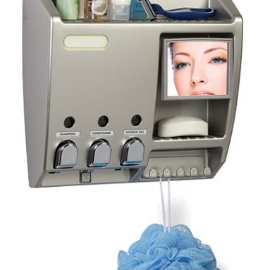 Shower Caddy With Fog-Free Mirror