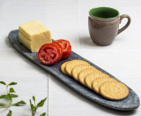 Slate Serving Tray Platter Hand Carved Oval Shaped