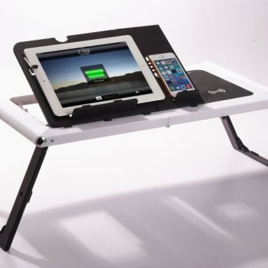 Smart Table For iPads and Tablets with Built in Charger-Black