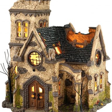 Snow Village Halloween The Haunted Church Lit House