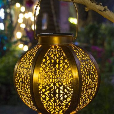 Solar Lantern Hanging Outdoor Warm White LED
