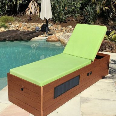 Solar Powered Chaise Lounge with Solar Panel