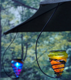Solar-Powered Hanging Art-Glass LED Light