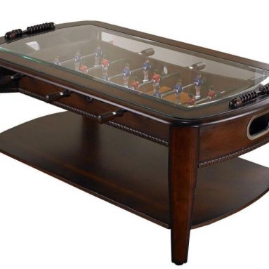 Solid Hardwood and Glass Foosball Table Coffee-table