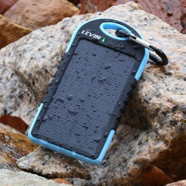 Solar Panel Charger 5000mAh Rain-resistant Backup External Battery