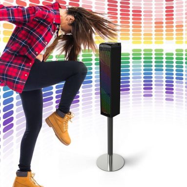 Sound-Responsive Bluetooth Tower Speaker with Animated LED Lights