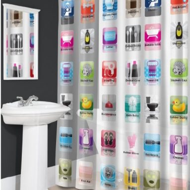 Splash Home Ibath Iphone Shower Curtain