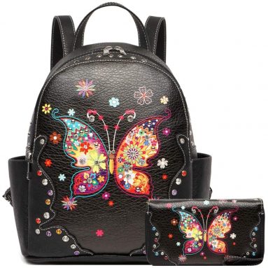 Spring Butterfly Flower Fashion Backpack