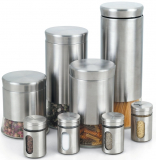 Stainless Steel Canister and Spice Jar Set