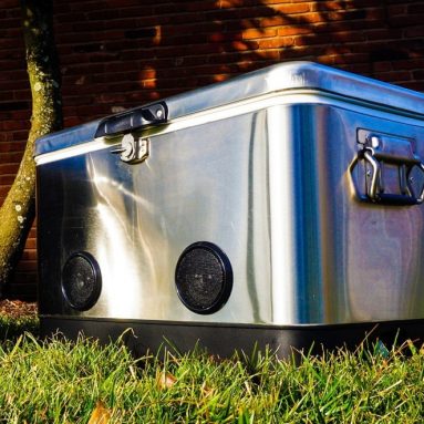 Stainless Steel Party Cooler with Bluetooth Speakers