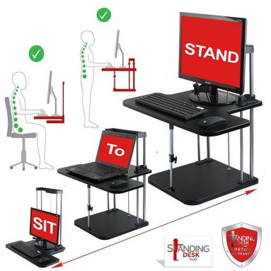 Standing Desk Hub Sit Stand Desk Converter Adjustable to any height