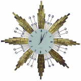 Star Decorative Metal Wall Clock with Crystal Ascents