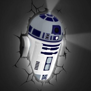 Star Wars R2-D2 Wall Light with 3D Crack Sticker