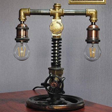 Steampunk decor lamp Brass lamp pipe Cabin