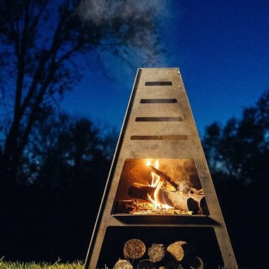 Steel Fire Pit Charcoal Grill Metal Chiminea