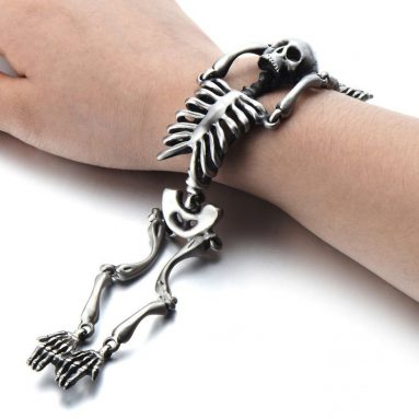 Steel Skull Skeleton Bracelet for Men
