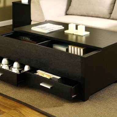 Storage Box Coffee Table in Espresso Finish
