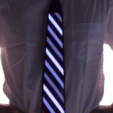 Striped Sound Activated Light Up Necktie