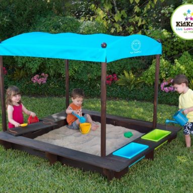 Sun Smarties Wood Sandbox with Canopy