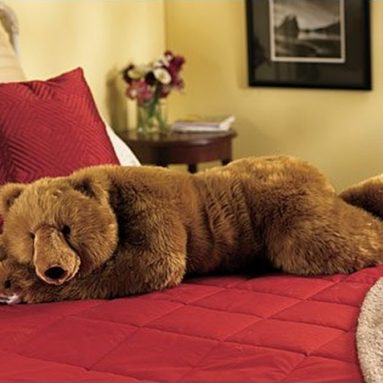 Super-Soft Big Bear Hug Body Pillow with Realistic Accents