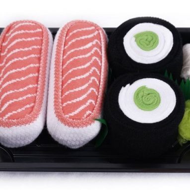 Sushi Socks Box Men’s 2 Pairs Salmon Maki Cucumber