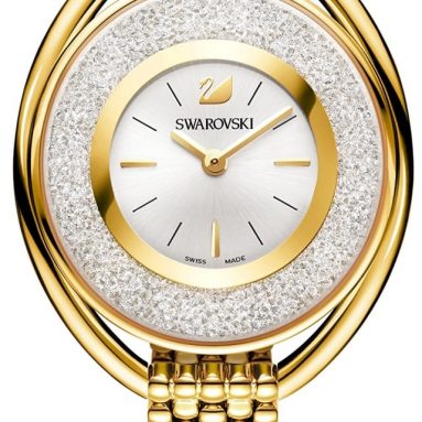 Swarovski Crystalline Oval Gold Tone Bracelet Watch