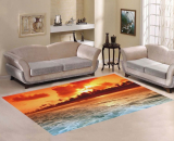 Sweet Home Art Floor Decor Beautiful Sunset beach