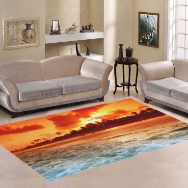 Sweet Home Art Floor Decor Beautiful Sunset beach