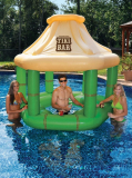 Swimming Pool Inflatable Floating Tiki Swim Up Bar w/Ice Coolers