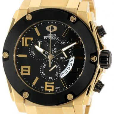 86% Discount: Swiss Men’s Gold Stainless Steel Band Watch
