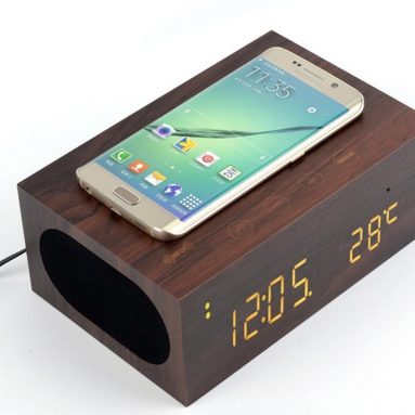 TUOP Qi Charger Wireless Bluetooth Wooden Speaker