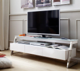 TV Stand with Brushed Stainless Steel Support